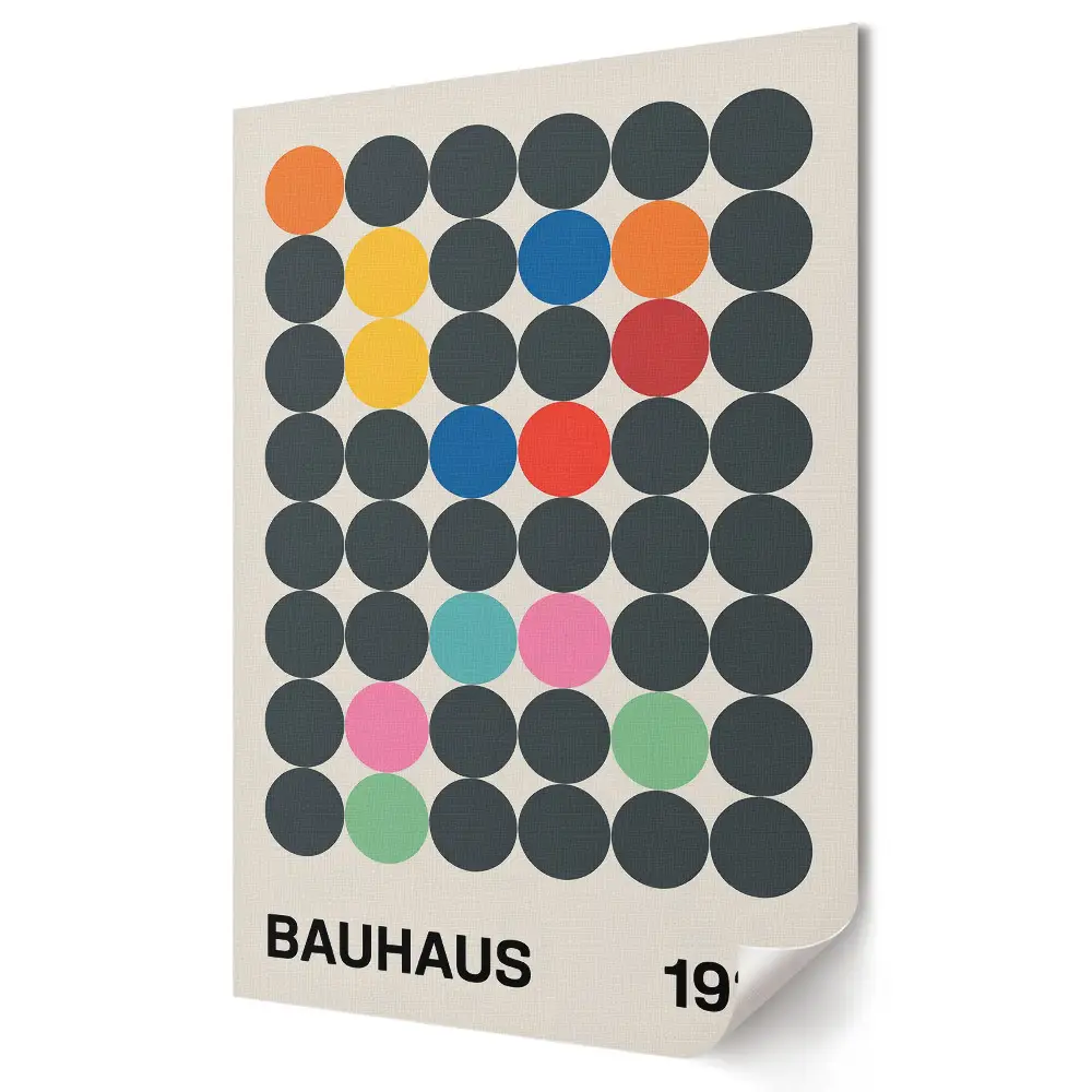 Nowoczesny plakat dekoracyjny Bauhaus kolorystyka i forma w harmonii