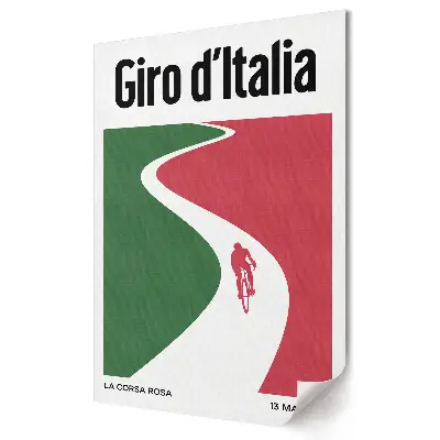 Plakat na materiale polycanvas Giro d'Italia: Kolarska Droga do Chwały