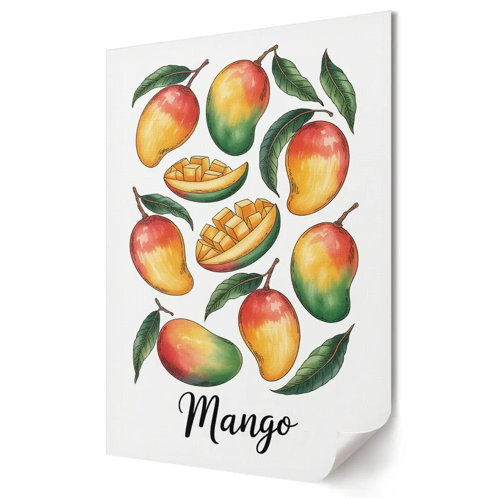 Grafika ścienna na płótnie Soczyste mango w kolorach lata