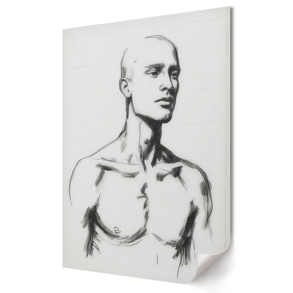 Plakat na materiale polycanvas Minimalistyczny szkic męskiej sylwetki