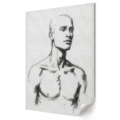 Plakat na materiale polycanvas Minimalistyczny szkic męskiej sylwetki