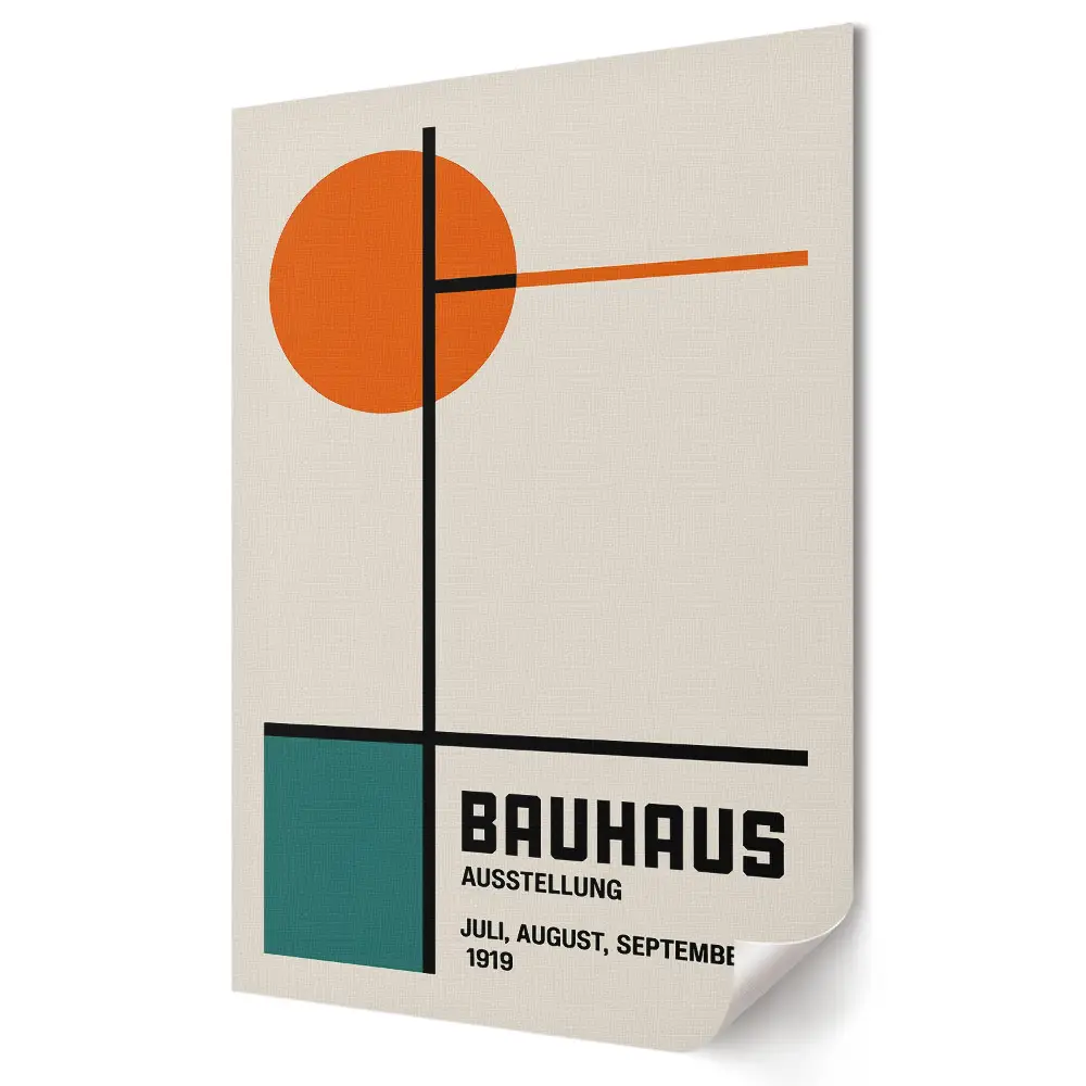 Stylowy plakat na ścianę Bauhaus Wystawa Sztuki i Designu 1919