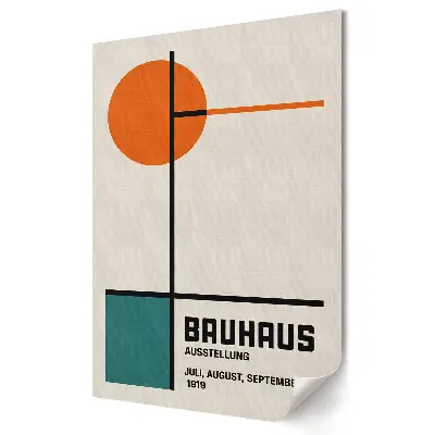 Stylowy plakat na ścianę Bauhaus Wystawa Sztuki i Designu 1919