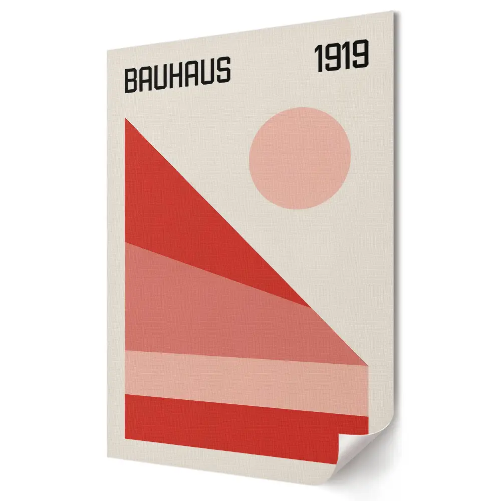 Nowoczesny plakat dekoracyjny Bauhaus 1919 z minimalistyczną geometrią