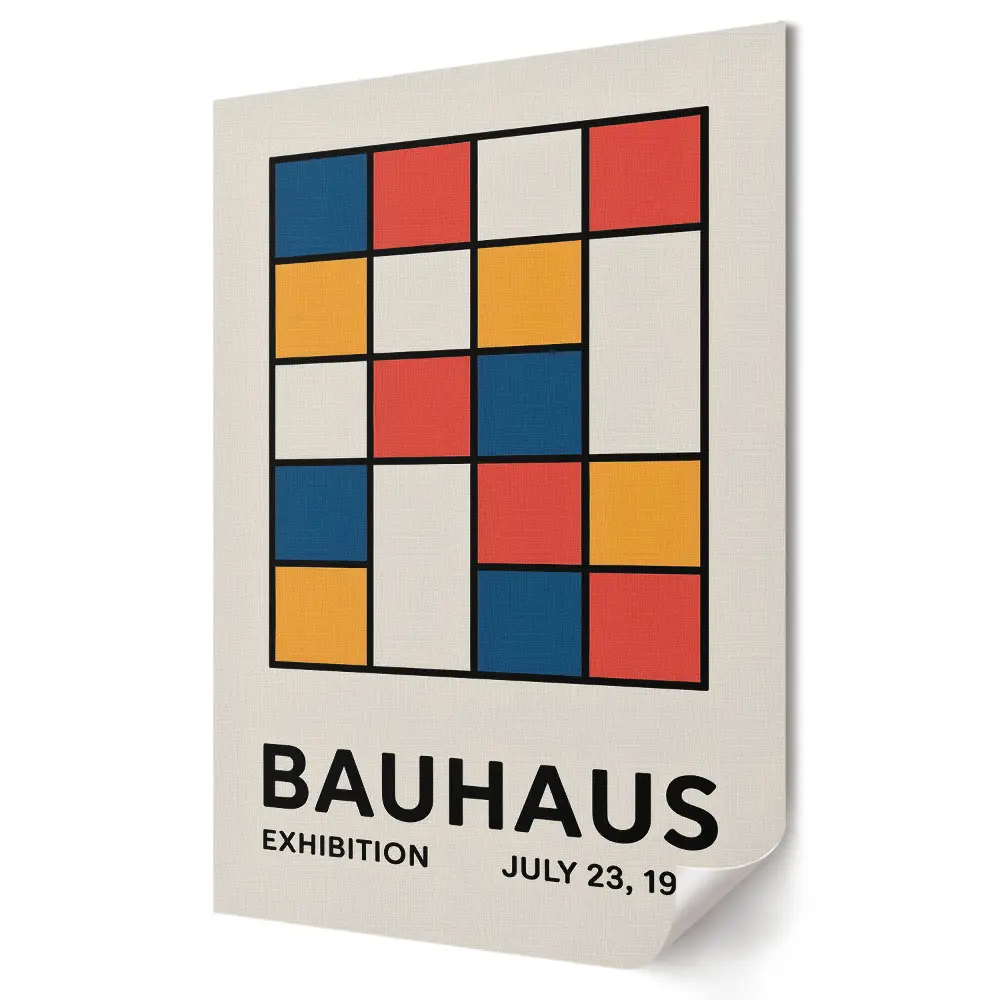 Plakat na materiale polycanvas Bauhaus Kolory i Kształty w Sztuce
