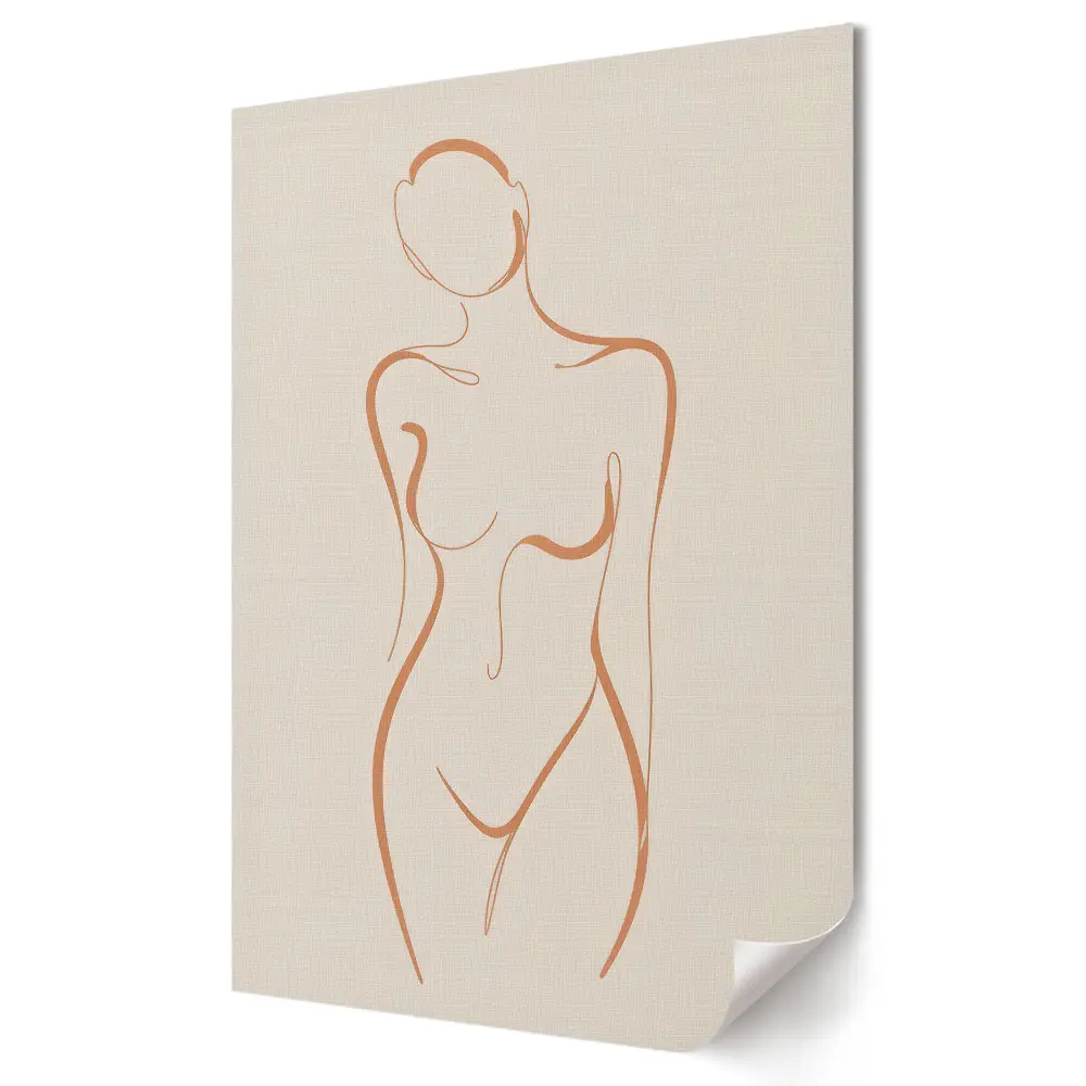 Plakat na materiale polycanvas Minimalistyczna sylwetka kobieca w linii