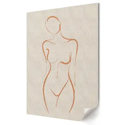 Plakat na materiale polycanvas Minimalistyczna sylwetka kobieca w linii