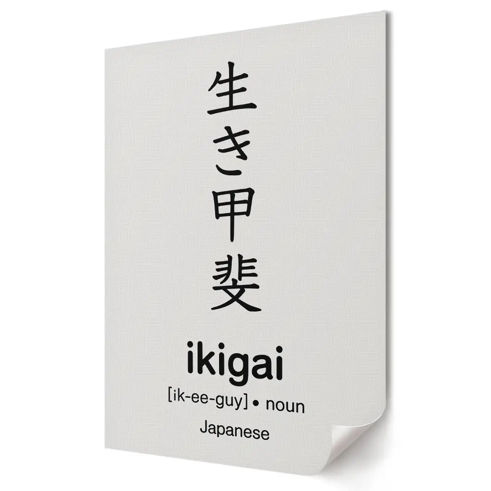 Nowoczesny plakat dekoracyjny Znajdź swoje ikigai w życiu