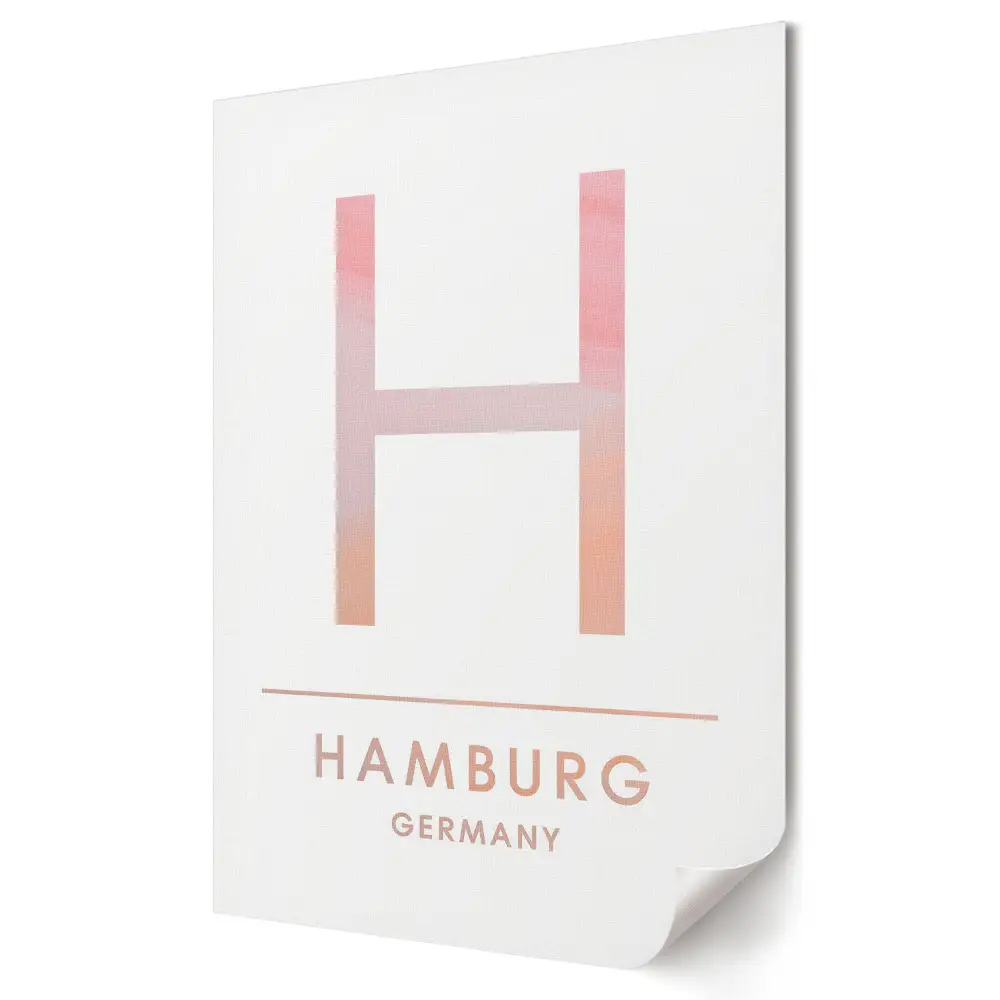 Stylowy plakat z nazwą Hamburg na materiale polycanvas