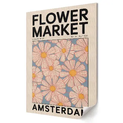 Plakat na materiale polycanvas Kwiatowy Targ w Amsterdamie 1992