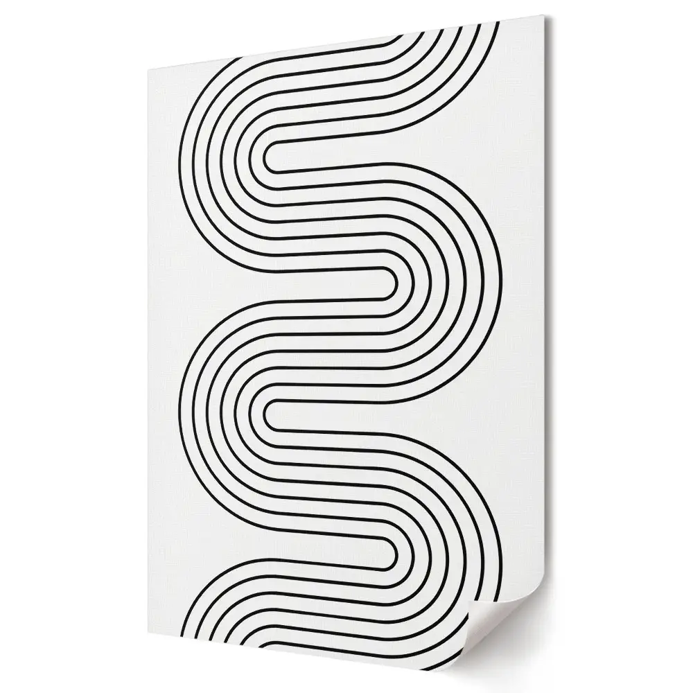 Plakat na materiale polycanvas z abstrakcyjnym wzorem falistych linii