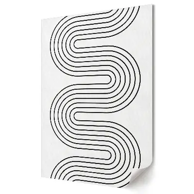 Plakat na materiale polycanvas z abstrakcyjnym wzorem falistych linii