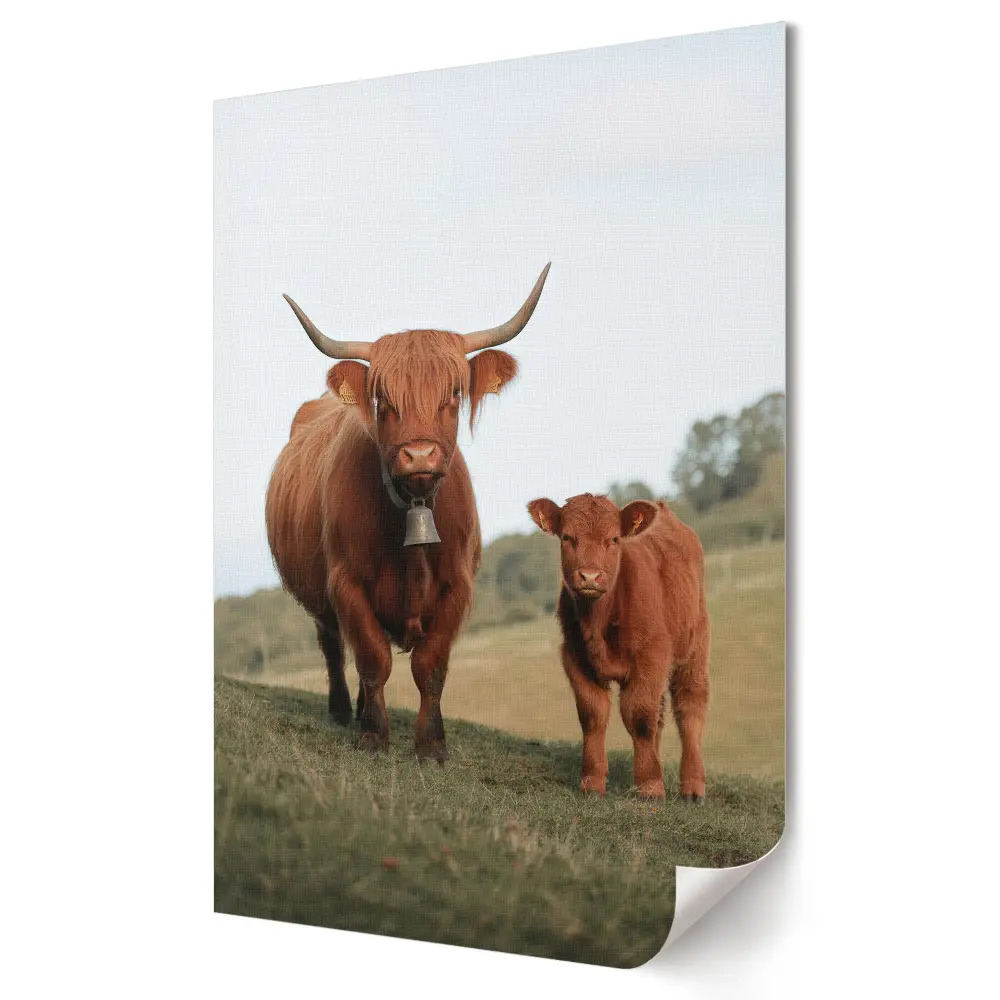 Stylowy plakat na ścianę Słodkie chwile z Highland Cattle