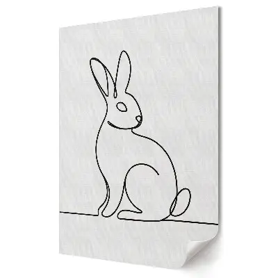 Nowoczesny plakat dekoracyjny z minimalistycznym zarysem królika w linii