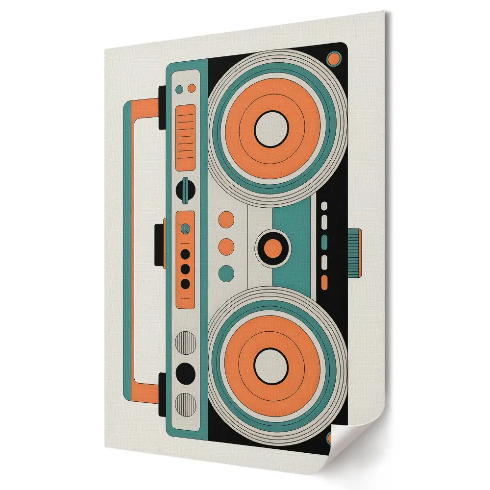 Grafika ścienna na płótnie Retro boombox w stylu lat 80.