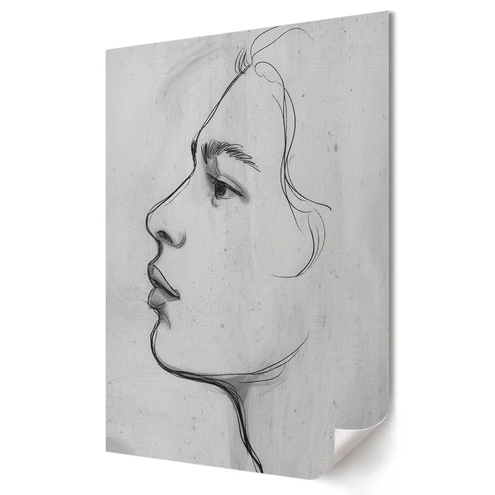 Plakat na materiale polycanvas Minimalistyczny portret w odcieniach szarości