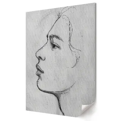 Plakat na materiale polycanvas Minimalistyczny portret w odcieniach szarości
