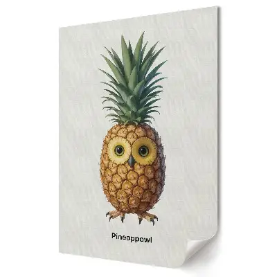 Plakat na materiale polycanvas Zabawny owocowy stworek z oczami