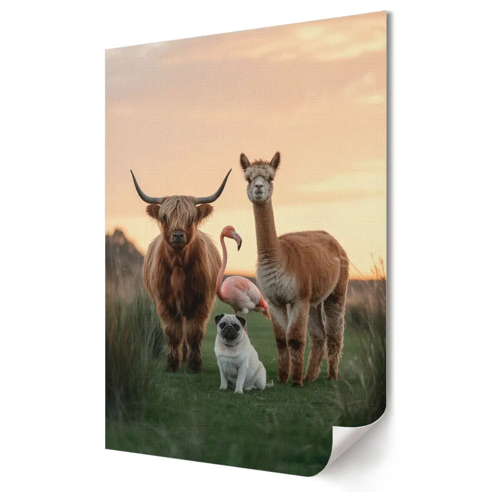 Plakat na materiale polycanvas Niecodzienna przyjaźń w naturze