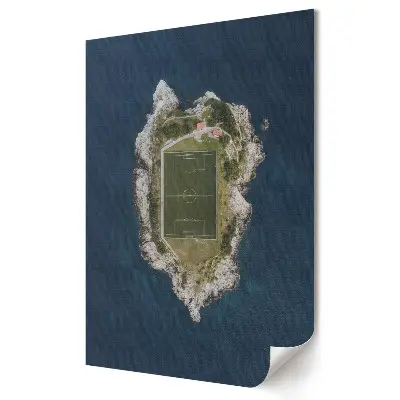Obraz na płótnie Futbolowa wyspa na tle oceanu