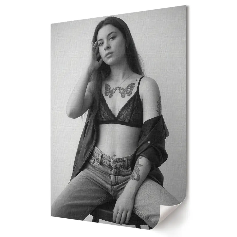 Stylowy plakat na ścianę Elegancja i siła w monochromie