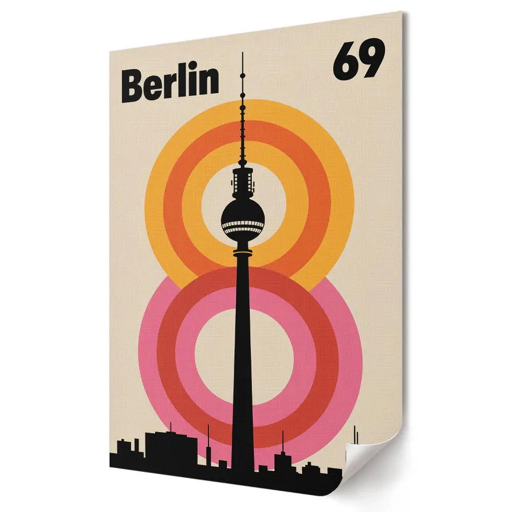 Grafika ścienna na płótnie Berlin 69 z charakterystyczną wieżą