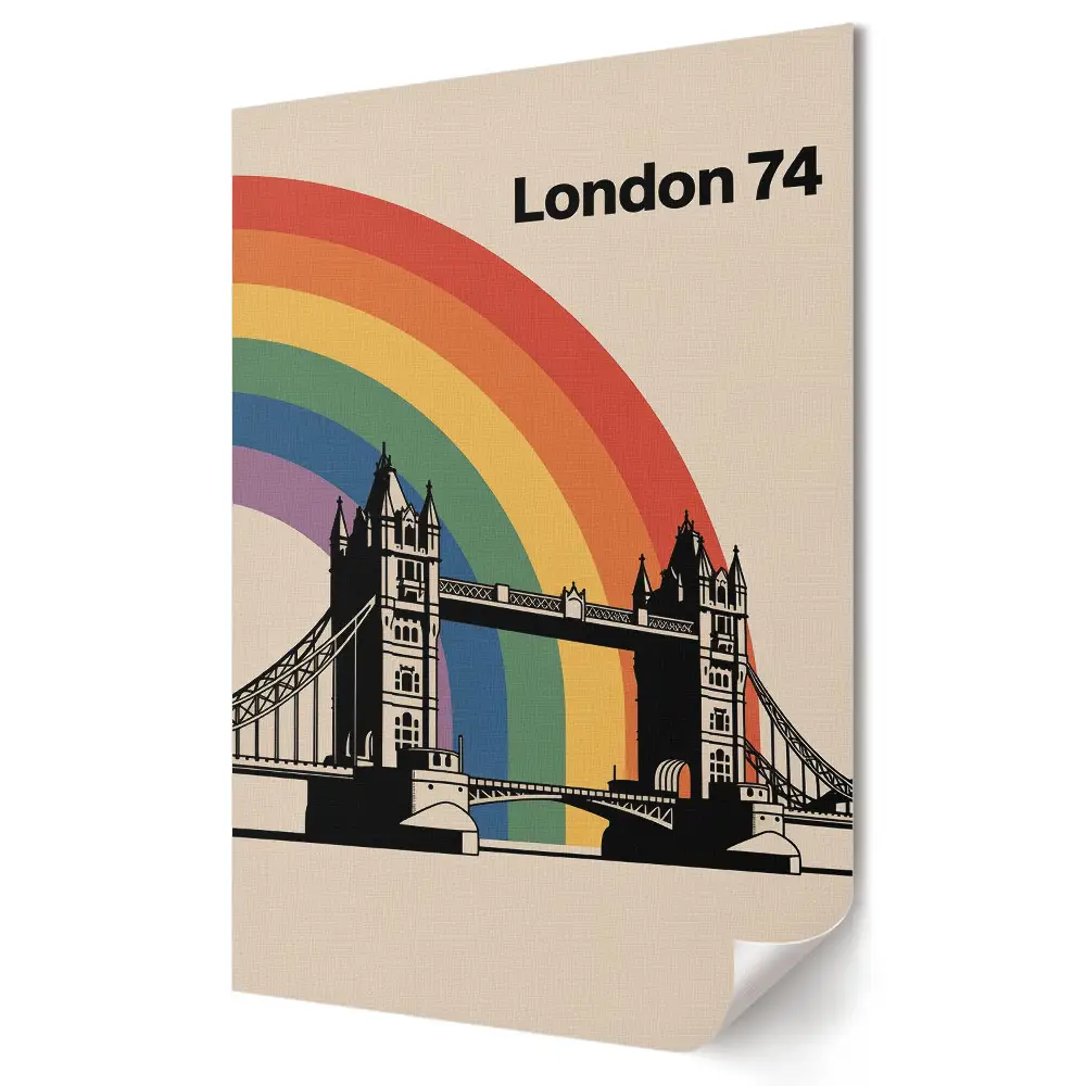 Plakat na materiale polycanvas Tęczowy Londyn z Tower Bridge