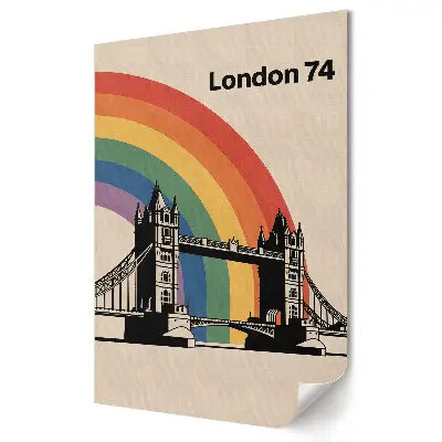 Plakat na materiale polycanvas Tęczowy Londyn z Tower Bridge