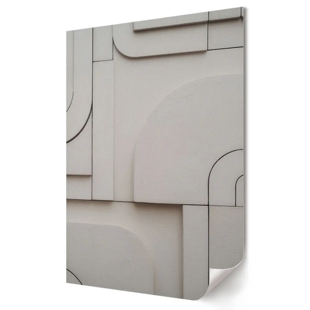 Plakat na materiale polycanvas Minimalistyczna kompozycja geometryczna w beżu