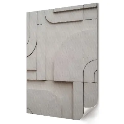 Plakat na materiale polycanvas Minimalistyczna kompozycja geometryczna w beżu