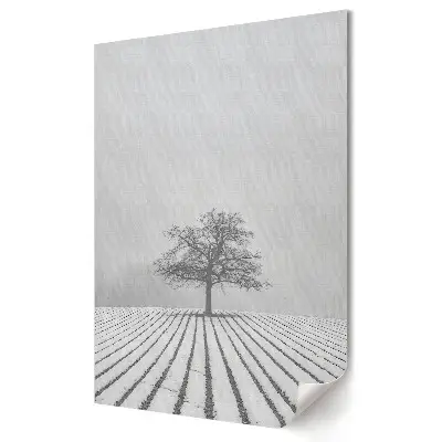 Plakat na materiale polycanvas Pusty krajobraz w zimowej szarości