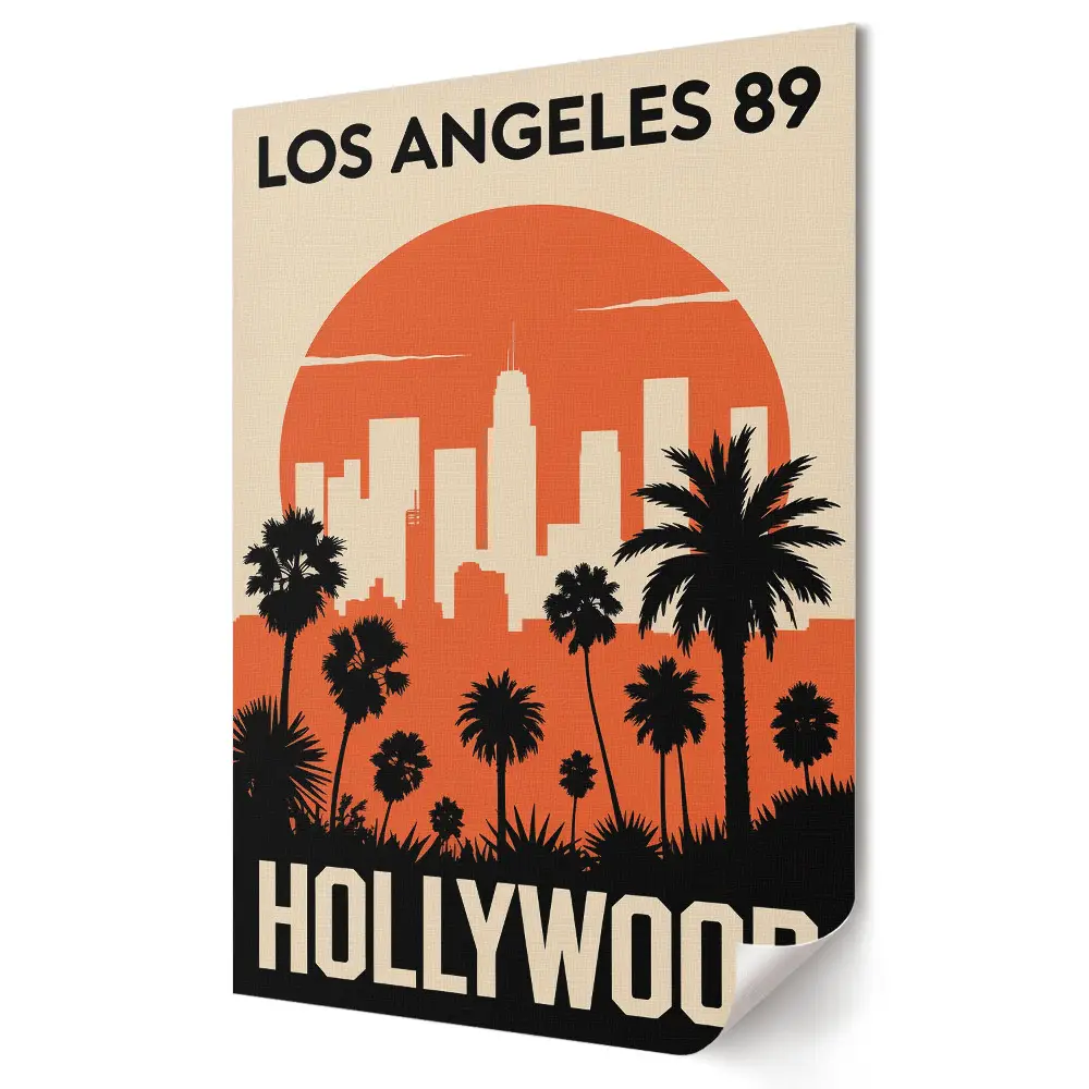 Nowoczesny plakat dekoracyjny Klimatyczne Los Angeles z lat 80.