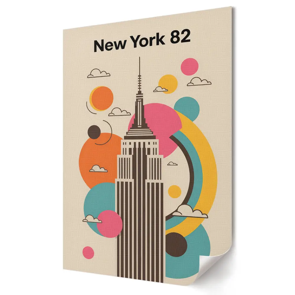 Plakat na materiale polycanvas z nowoczesną grafiką Empire State Building