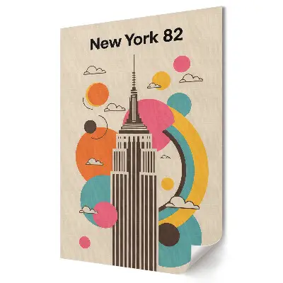 Plakat na materiale polycanvas z nowoczesną grafiką Empire State Building