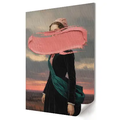 Plakat na materiale polycanvas Zatarte oblicze w malarskiej kompozycji