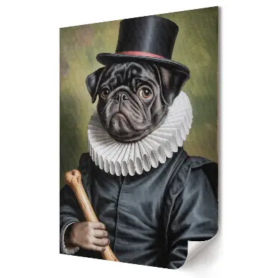 Nowoczesny plakat dekoracyjny Pies w eleganckim stroju z epoki