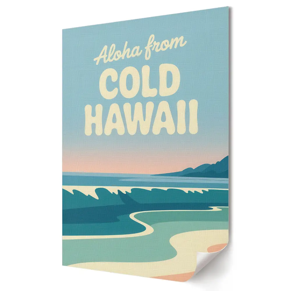 Stylowy plakat na ścianę Aloha z zimnej Hawajów