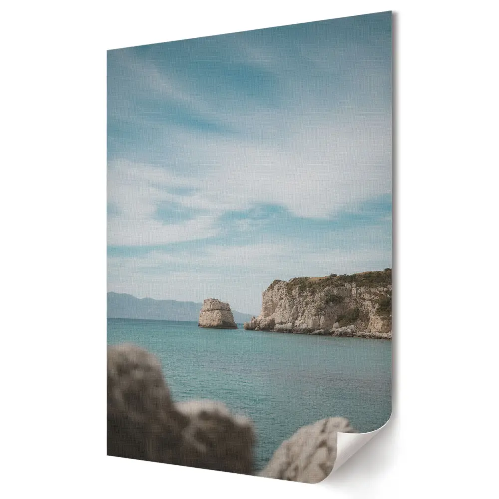 Plakat na materiale polycanvas Spokojne wybrzeże i błękitne niebo