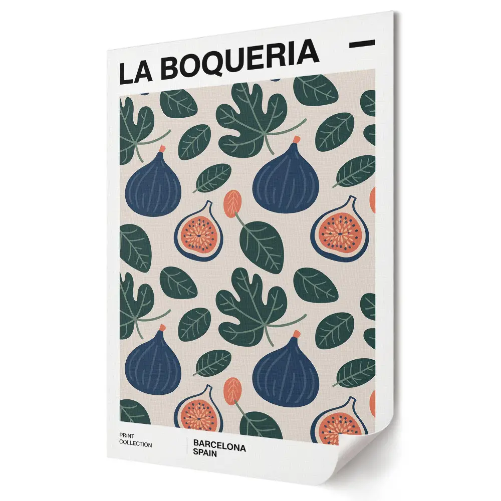 Stylowy plakat na ścianę Figowe wzory z La Boqueria