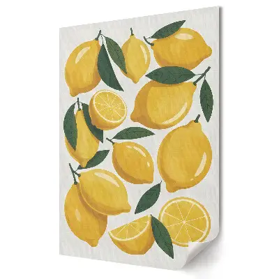 Plakat na materiale polycanvas Świeże cytryny w kolorowej kompozycji