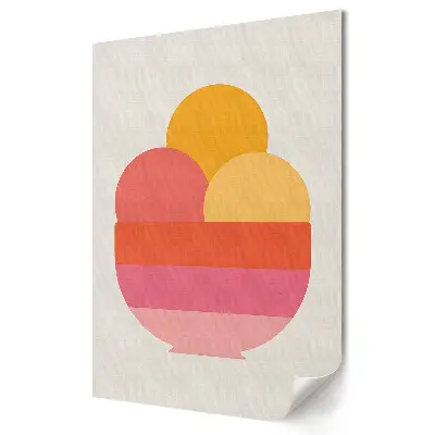 Stylowy plakat na ścianę Kolorowa miska lodów w stylu minimalistycznym
