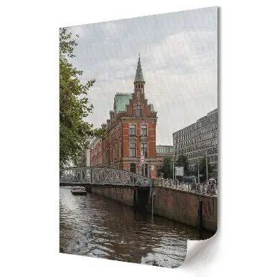 Stylowy plakat na ścianę Zabytkowa architektura nad rzeką