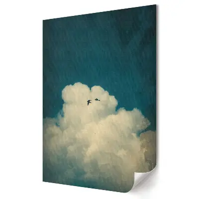 Plakat na materiale polycanvas Ptaki w chmurach na niebie