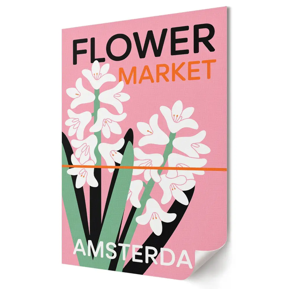 Plakat na materiale polycanvas Kwiatowy Targ w Amsterdamie