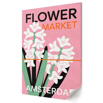 Plakat na materiale polycanvas Kwiatowy Targ w Amsterdamie