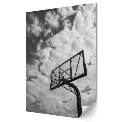 Plakat na materiale polycanvas Koszykarski rzut w chmurach