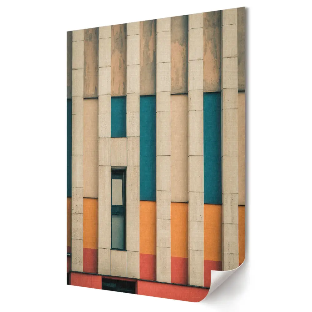 Plakat na materiale polycanvas Kolorowe geometryczne wzory na elewacji