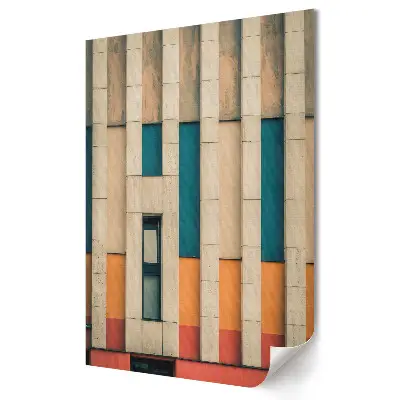 Plakat na materiale polycanvas Kolorowe geometryczne wzory na elewacji