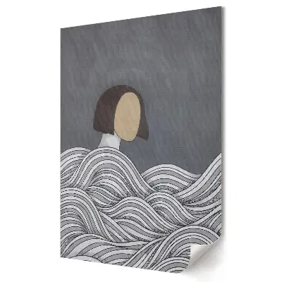Plakat na materiale polycanvas Zagubiona w falach emocji