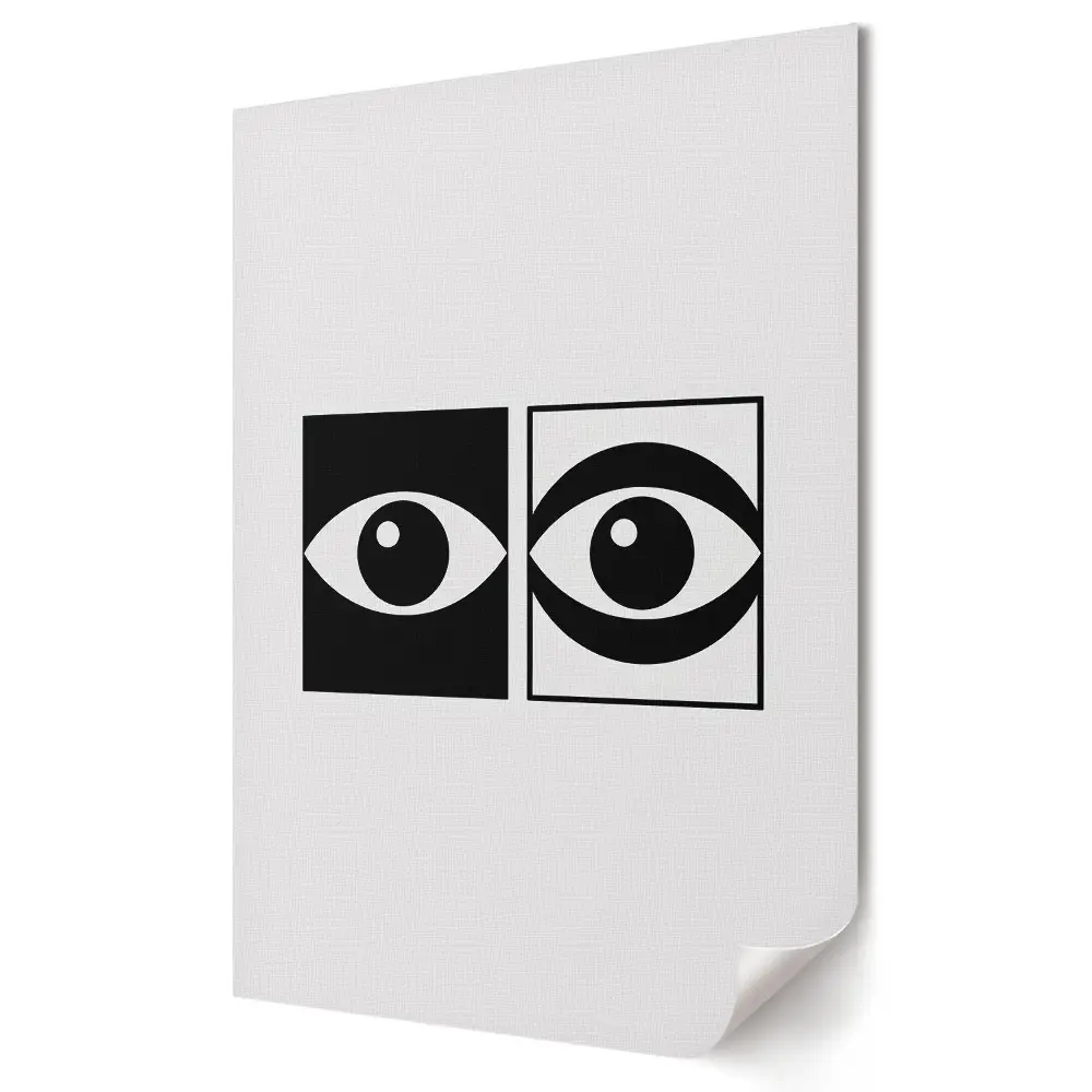 Stylowy plakat na ścianę Kontrastujące spojrzenia w monochromatycznej formie